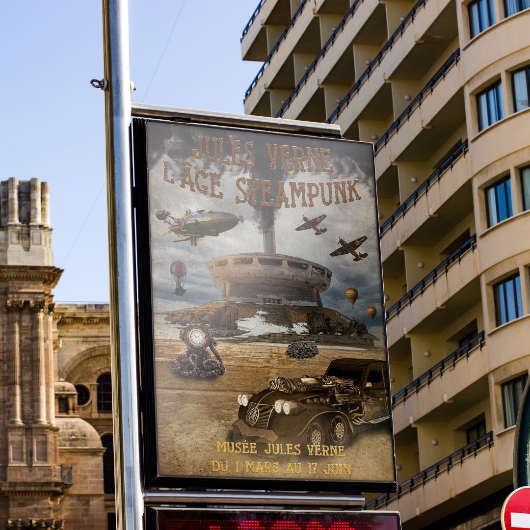 Mockup affiche steampunk